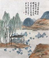 艺术家石梦松日记:近岸古柳远青山，风清淡淡独凭栏。宽怀自是逍遥客，不羡鸳鸯不羡【图0】