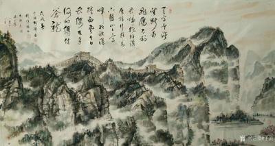 于波日记-《不到长城非好汉》，六尺整幅，与朋友即兴之画。于波【图1】