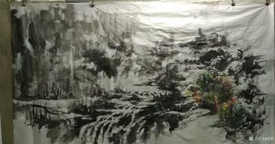 范锻日记-国画新作《春雨绵绵溪流似泄，山色蒙蒙云过如烟》。构思画一幅六尺山水初稿、完稿，过【图3】