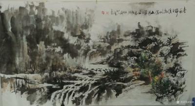 范锻日记-国画新作《春雨绵绵溪流似泄，山色蒙蒙云过如烟》。构思画一幅六尺山水初稿、完稿，过【图5】