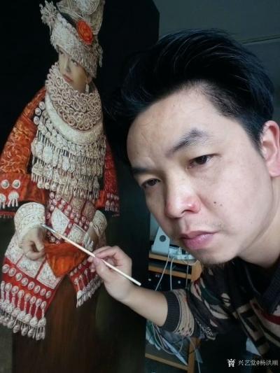 杨洪顺日记-油画《我心中永恒的美》
（苗族女神油画系列三）朋友都知道我喜欢画美女，画穿金戴【图4】