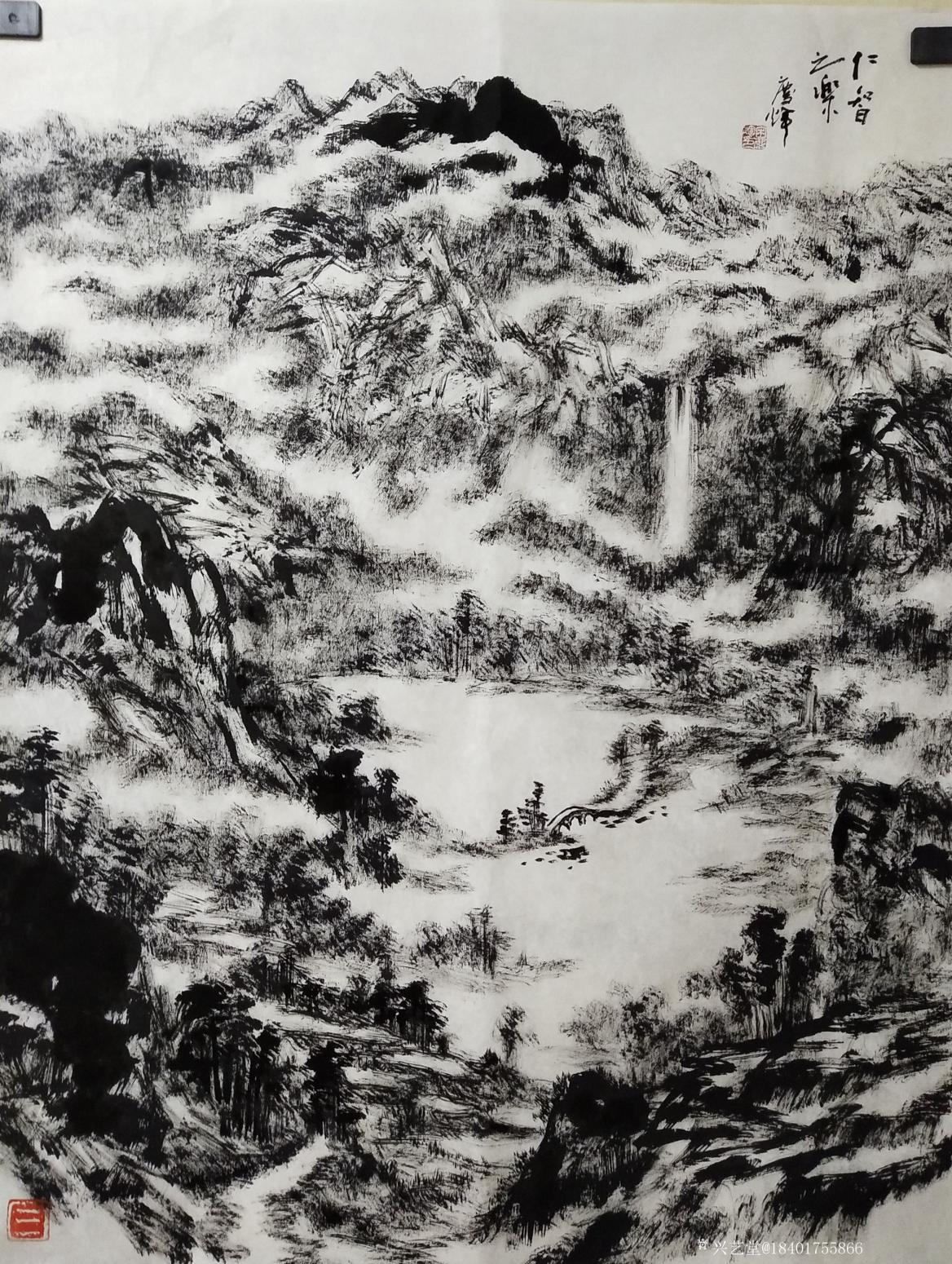 18401755866国画作品《仁智之乐》【图0】