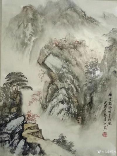 陈刚日记-国画山水画新作《南方故乡吹来的风》，尺寸69×99cm，作者 陈刚【图1】