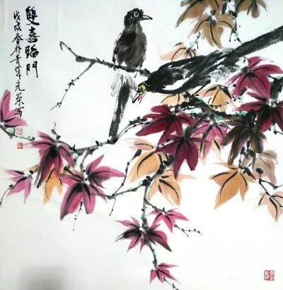 田光荣日记-四尺斗方《双喜临门》。
天无绝人之路，没有退路是前进最有力的动力！
田光荣【图1】