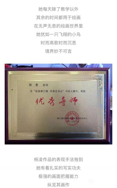 杨凌荣誉-辅导学生参加绘画比赛获得优秀导师称号。【图1】