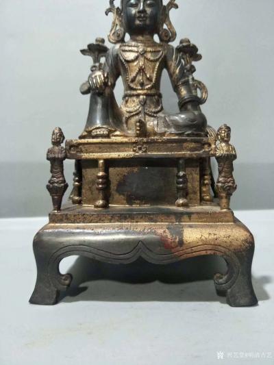 明清古艺收藏-多罗观音菩萨，度母，紫铜鎏金，高26底14见方，造型美观  开脸慈祥，难得全品。【图2】