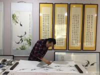 艺术家李尊荣生活:徒弟三天学成画虾，今天打道回府。祝一路顺风！人离开了，这缘分【图3】