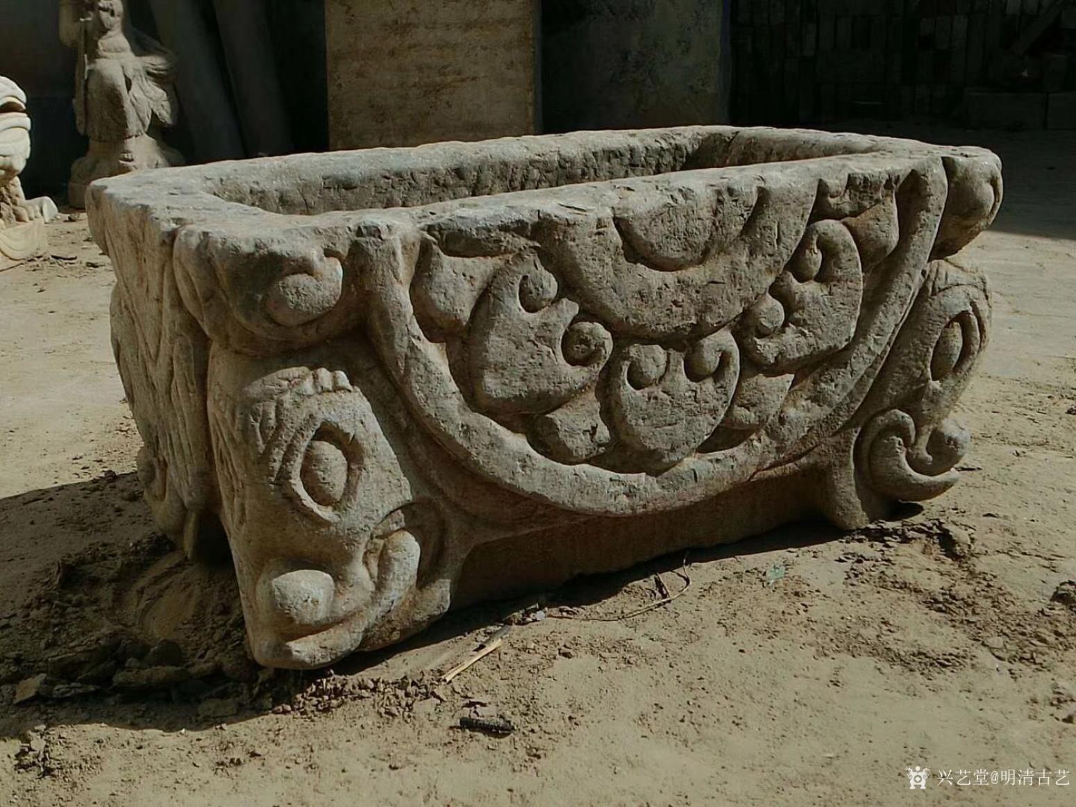 明清古艺文玩杂项作品《青石老鱼盆》【图1】