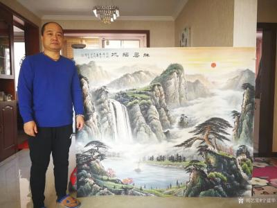 宁建华日记-刚完成的彩墨山水画《祥居福地》150*180cm献给老师们欣赏指导。宁建华【图2】