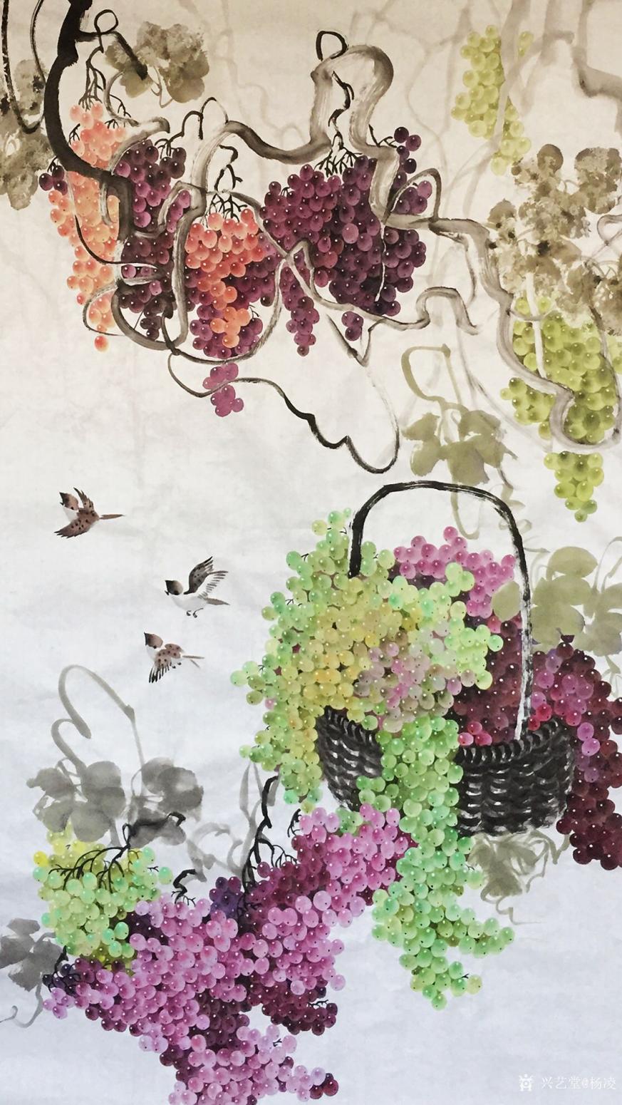 杨凌国画作品《玉珠满堂》