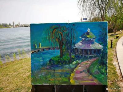 刘永铎日记-2018、4、19带同学们外出写生画画，走出门外，感受大自然给予我们最真实的气息【图6】