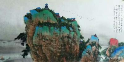 孙逢春日记-国画山水《西山揽胜图 》2016年作品，
国画山水《西园纳凉图 》2008年作【图1】