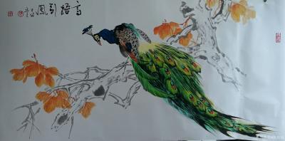 陈忠良日记-国画孔雀系列，谢谢湘潭爱语女士慧眼及抬爱，收藏了我的五幅作品。【图1】
