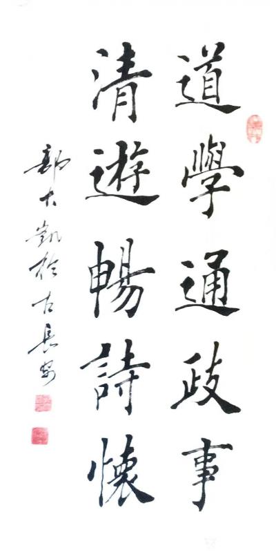 郭大凯日记-大凯书法《道学通政事，清游畅诗怀》【图1】