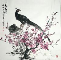 艺术家田光荣日记:田光荣国画，四尺斗方《大吉祥》。【图0】