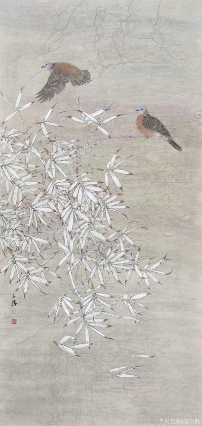 安士胜日记-江山千里  明月秋风，生宣制工笔，进一步尝试。生宣画个工笔也有味道。
安士胜【图2】