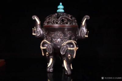 东方古玩城堡收藏-清代，小叶紫檀镶xy书房香薰炉、此件藏品取料名贵稀少，万木之王，密度坚硬，油份好【图1】