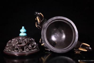 东方古玩城堡收藏-清代，小叶紫檀镶xy书房香薰炉、此件藏品取料名贵稀少，万木之王，密度坚硬，油份好【图2】