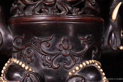 东方古玩城堡收藏-清代，小叶紫檀镶xy书房香薰炉、此件藏品取料名贵稀少，万木之王，密度坚硬，油份好【图3】