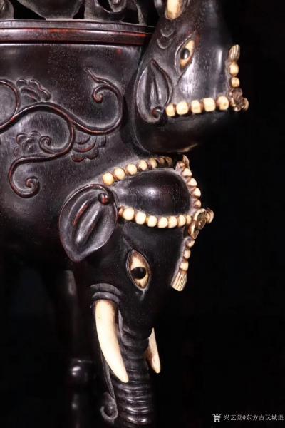 东方古玩城堡收藏-清代，小叶紫檀镶xy书房香薰炉、此件藏品取料名贵稀少，万木之王，密度坚硬，油份好【图5】