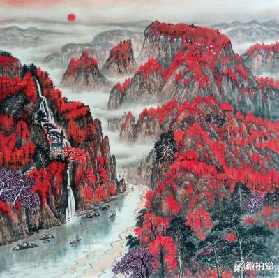 墨丹日记-红遍江山更娇娆，墨丹国画作品【图1】