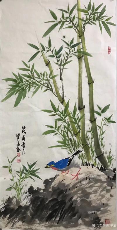 崔华泉日记-凌霜尽节无人见，终日虚心待凤来。
崔华泉国画作品【图1】