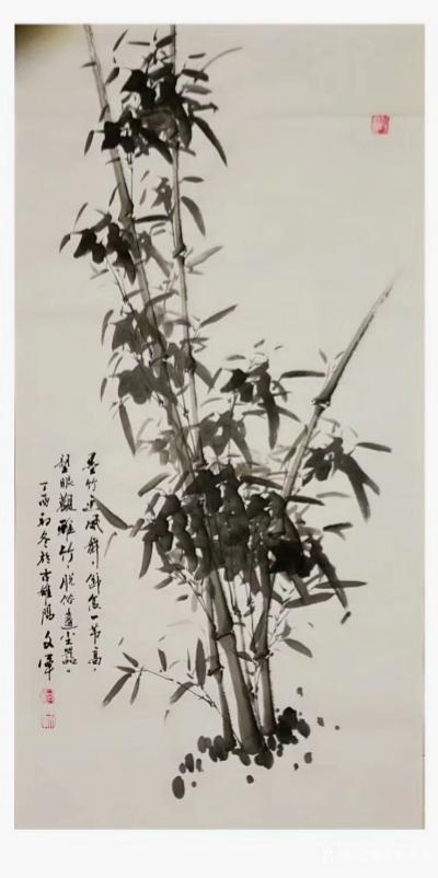 党文军收藏-此四幅作品《蓄势待发》《墨竹迎风舞》《紫气东来》《清风劲节》，已被郑州市金城国际【图3】