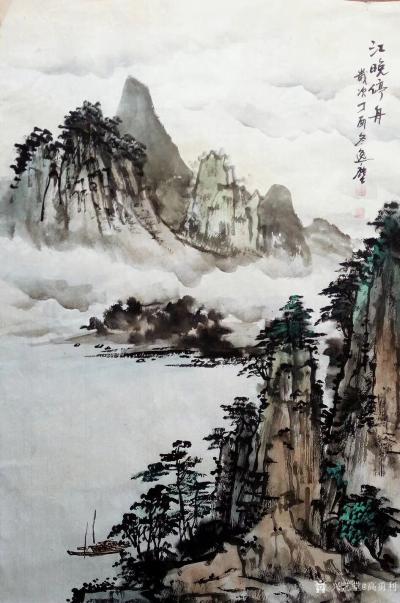 高勇利日记-国画《江晚停舟》
四呎三開
69*45cm
高勇利【图1】