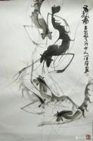 艺术家胡小炜（润德）日记:国画《墨虾》，46×69cm
胡小炜国画作品【图0】