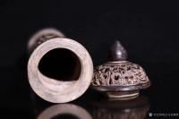 艺术家东方古玩城堡收藏:清代，小叶紫檀雕刻人物故事香筒、此件藏品取料名贵稀少，雕刻纹【图3】