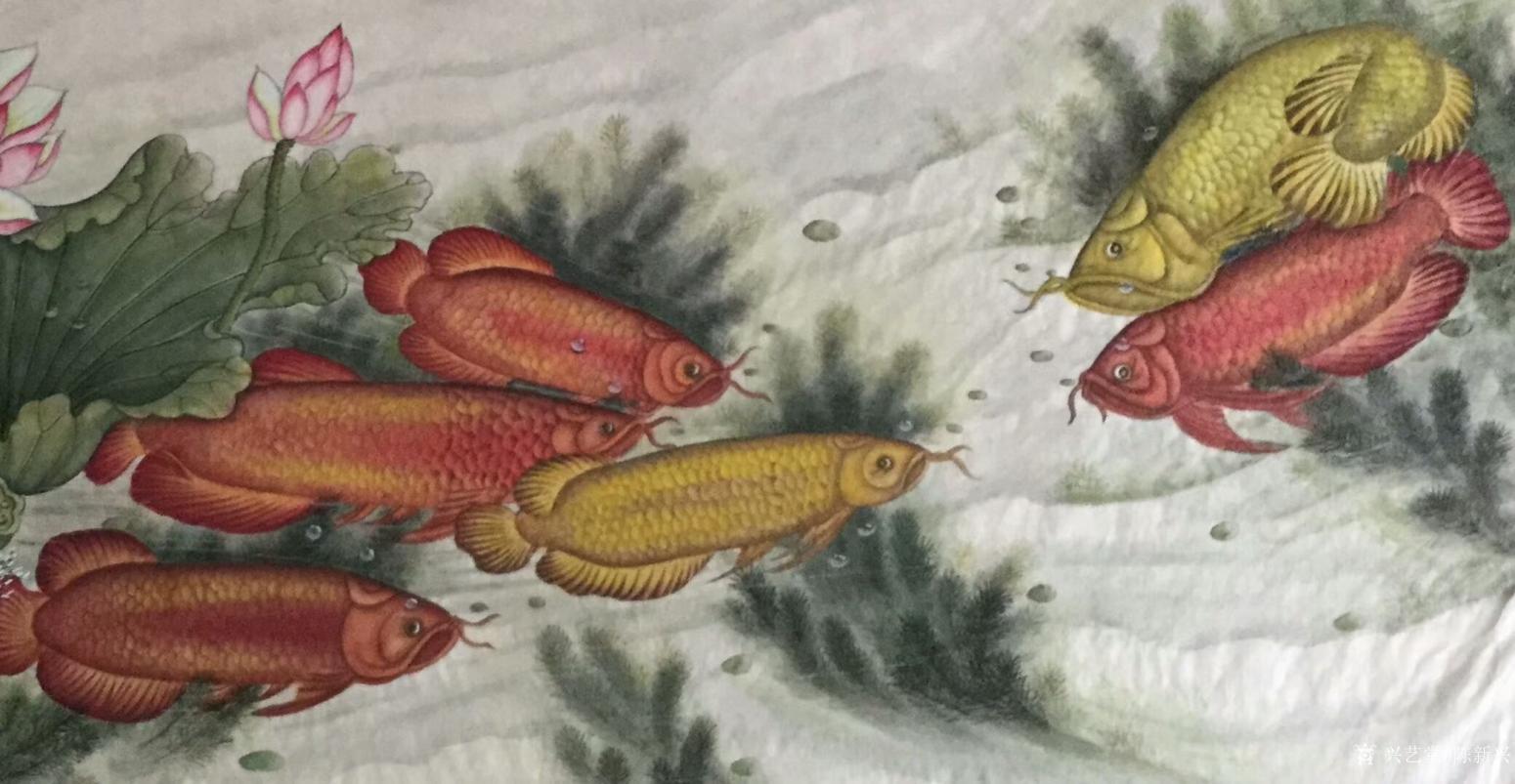 陈新兴国画作品《祥龙献瑞》【图0】