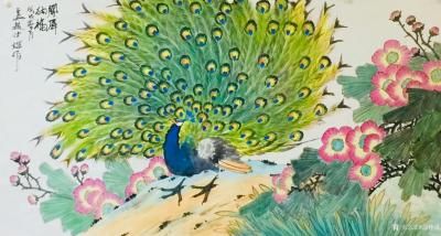 赵仲谋日记-国画花鸟画孔雀系列《开屏纳福》《鸾凤和鸣》赵仲谋作品
为人处事：
不管嘴笨还【图1】