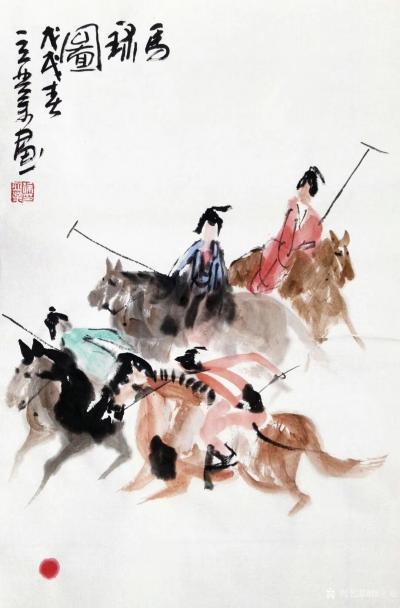 徐立业日记-国画《马球图》，四尺三开。
徐立业【图1】
