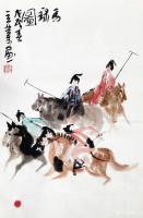 艺术家徐立业日记:国画《马球图》，四尺三开。
徐立业【图0】