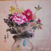 艺术家李同辉日记:国画牡丹，唯有牡丹真国色，花开时节动京城。四尺小品，喜欢的联【图1】