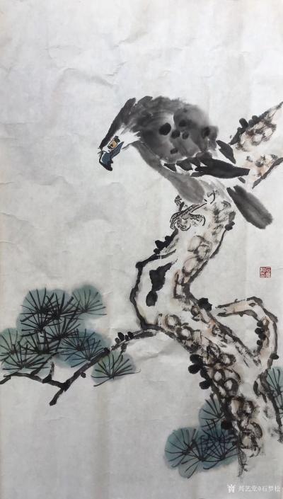 石梦松日记-收揽群山，石梦松国画作品【图1】