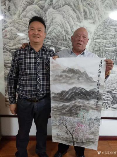 郑诚生活-与古楼兰丝绸之路文化传媒公司董事长，总经理，秘书长一起挥毫交流。丝绸之路是友谊，【图3】