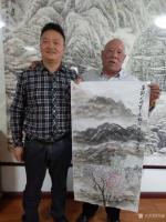 艺术家郑诚生活:与古楼兰丝绸之路文化传媒公司董事长，总经理，秘书长一起挥毫交【图2】