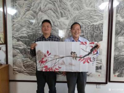 郑诚生活-与古楼兰丝绸之路文化传媒公司董事长，总经理，秘书长一起挥毫交流。丝绸之路是友谊，【图4】