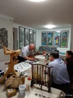 艺术家郑诚生活:与古楼兰丝绸之路文化传媒公司董事长，总经理，秘书长一起挥毫交【图5】