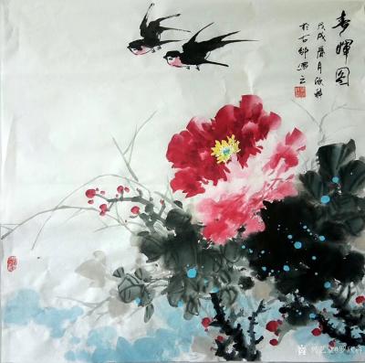 罗欣科日记-国画《春晖图》《喜韵图》，罗欣科作品【图1】