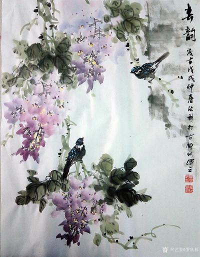 罗欣科日记-国画《春晖图》《喜韵图》，罗欣科作品【图2】