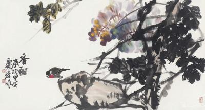 甘庆琼日记-国画《春酣》50Ⅹ100cm…2014年课徒稿
 学画之法，初起时当弃其粗心，【图1】