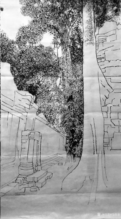 马培童日记-十二，汉画石刻皴，用笔的具体要求
    石刻皴，借石刻刀法变笔法，以写天地万【图5】