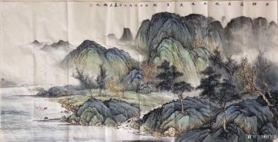 胡坚谋日记-四尺精品山水现货，胡坚谋国画【图1】