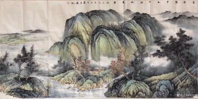 胡坚谋日记-四尺精品山水现货，胡坚谋国画【图2】