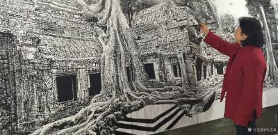 马培童日记-十三，焦墨雕吴哥，笔笔金石气。
  焦墨雕吴哥，笔笔金石气，金石气是中国艺术所【图2】