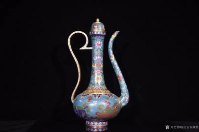 东方古玩城堡收藏-清代“乾隆年制”款 铜胎珐琅彩执壶、精湛满掐丝工艺、狮子戏球纹、满工、局部鎏金、【图3】