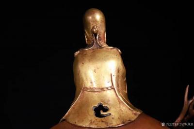 东方古玩城堡收藏-清代 铜鎏金寿仙翁摆件，寿星，他的坐骑是白唇鹿，仙翁是古代神话传说中的老寿星，又【图2】