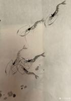 艺术家启鹏日记:国画《虾》，河虾也有成龙志，结伴成群出小塘！启鹏【图0】